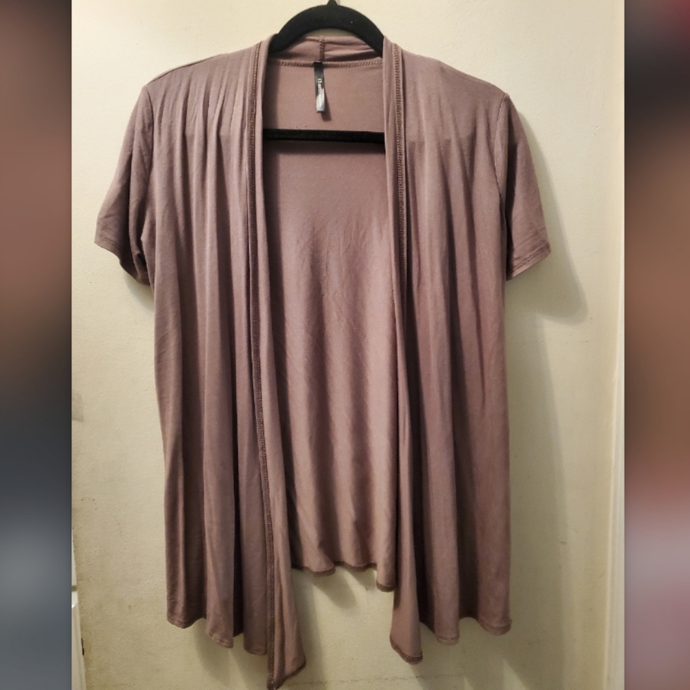 Short Sleeve Open Front Cardigan - Small